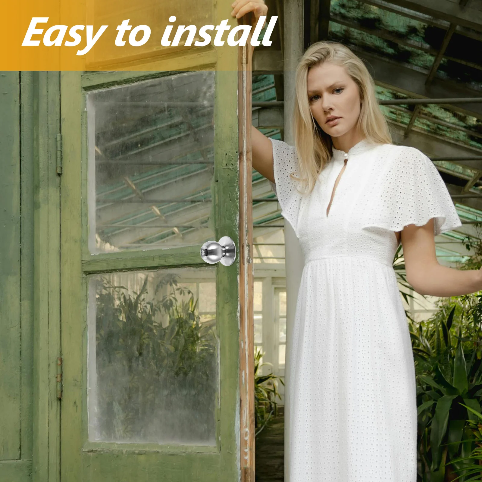 

Stainless Steel Ball Door Lockable Knob Reliable Bedroom Locks Home for Doors Durable Easy Install Smooth Touch Safe Security