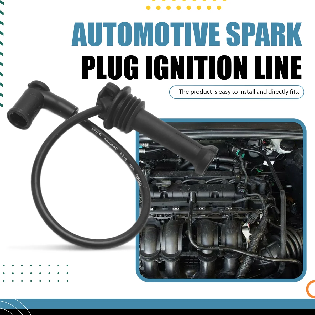 

Upgraded 4 Pcs Ignition Plug Wire HT Lead Coil Set for Focus 1.6 TI 1.6