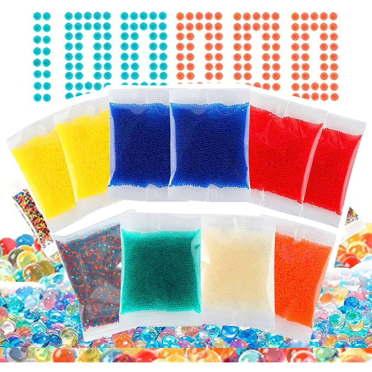 

Gel Ball Gun Ammo Refill Water Beads Blaster Splat Bullets 7-8mm Growing Rainbow Color Splatrball for Gel Ball Toy Flowers Decor