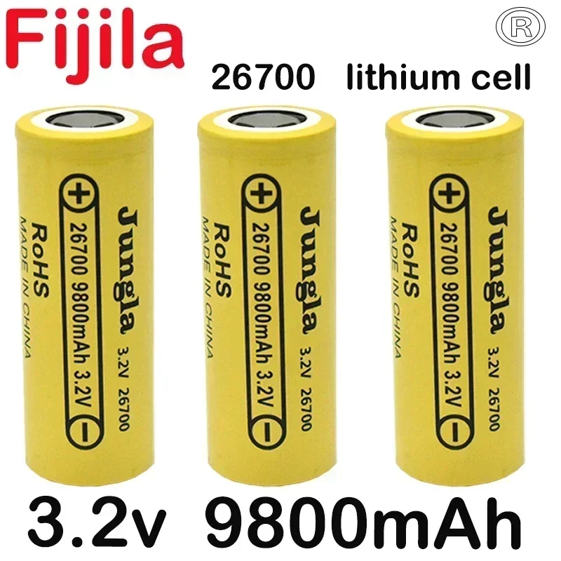 3.2V 26700 9800mAh LiFePO4 Battery 3C Continuous Discharge Maximum 5C High Power for Electric Car Scooter Energy Storage