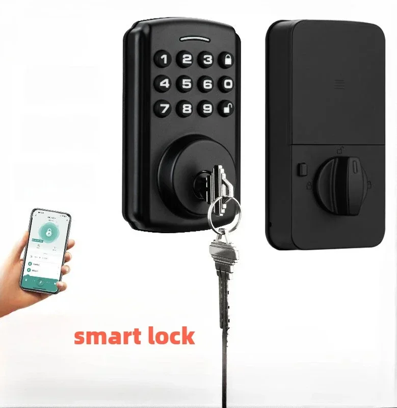 Tuya Smart Fingerprint Lock with Password/Key Fully Automatic American Lock Suitable for Doors with A Thickness of 33-35mm