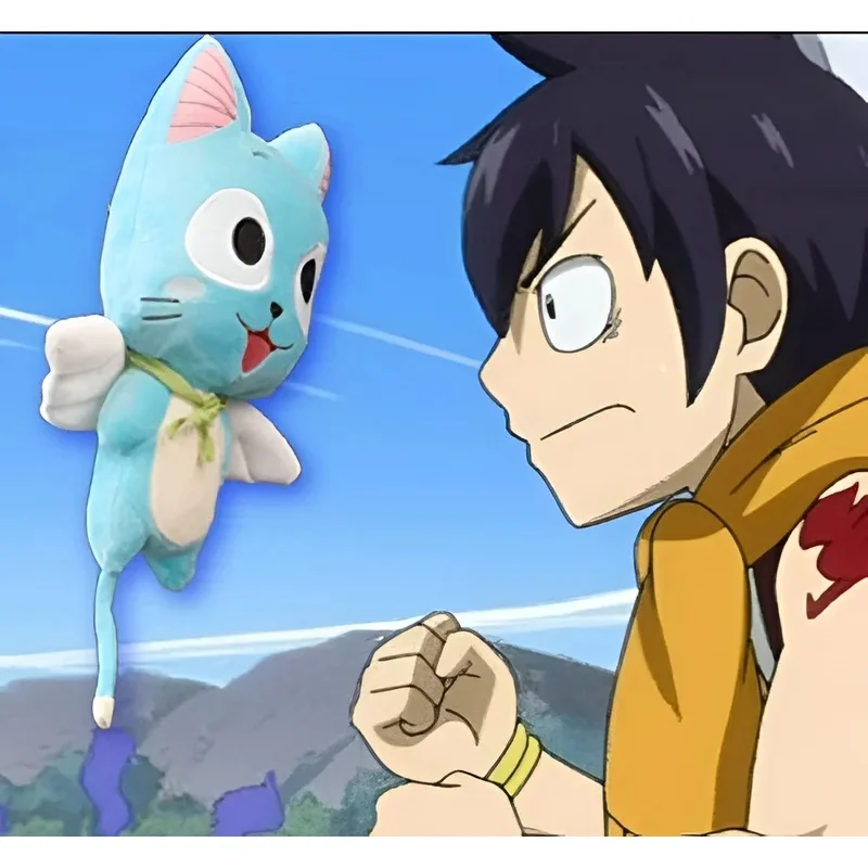 

DY20FAIRY TAIL Happy Косплей Костюм Опора Синий Аниме Плюшевый и Мягкий Мультяшный Талисман25