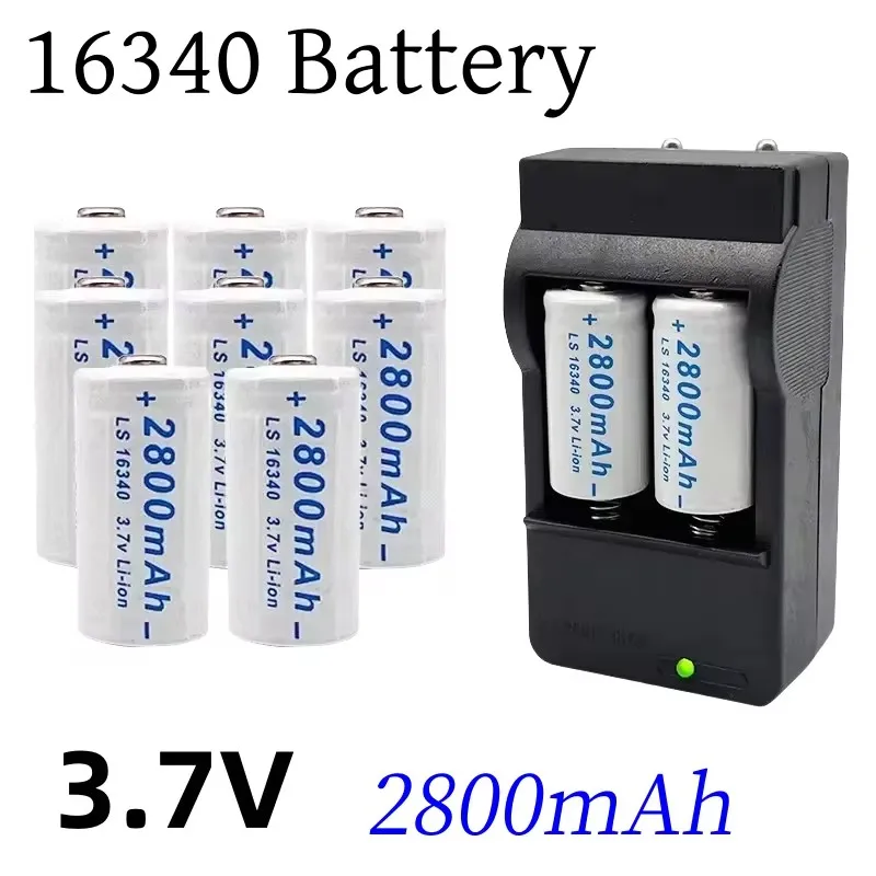 

Rechargeable Battery 3.7V 2800mAh Lithium-ion 16340 Battery CR123A 3.7V CR123 for Laser Pen LED Flashlight Battery