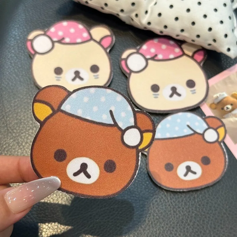 Cute Rilakkuma sleeping cap bangs stickers broken hair stickers Velcro stickers seamless hair accessories decoration