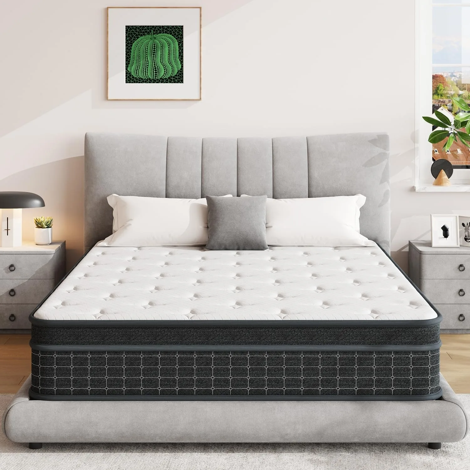 12 Inch Queen Size Mattresses in a Box, Individually Wrapped Pocket Coils for Isolate Motion,Pressure Relief, Customized