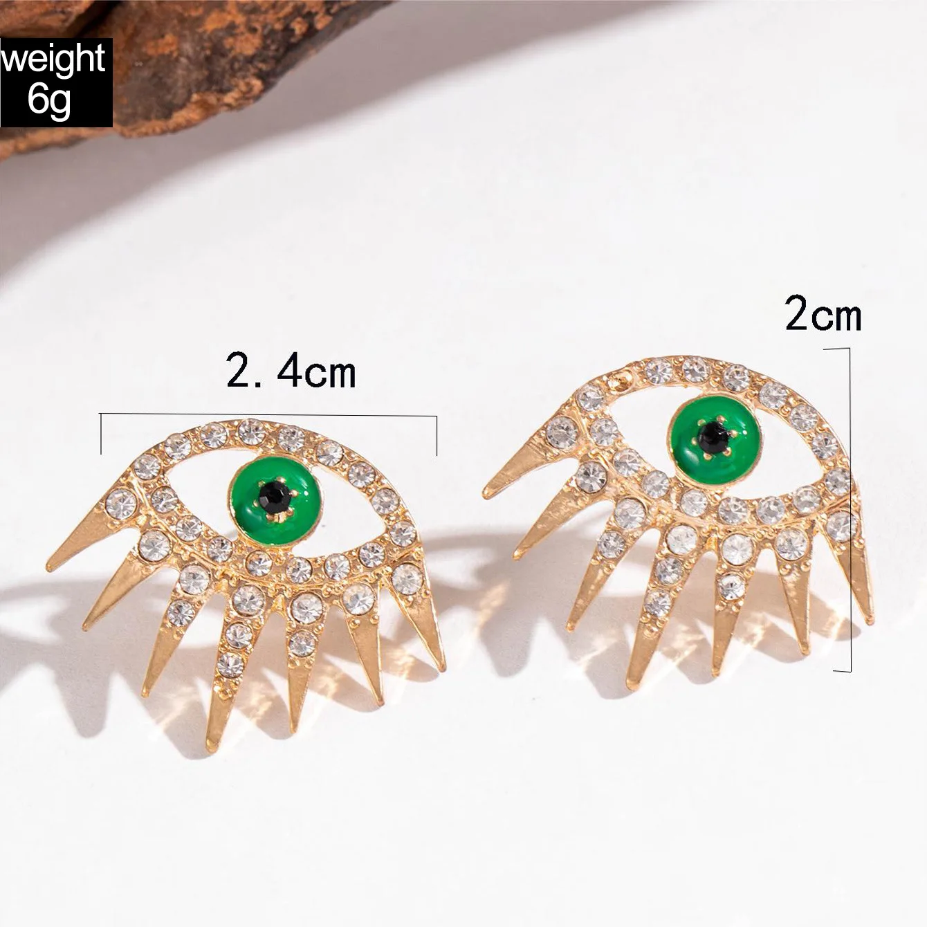 New Fashion Exaggerated Hollow Eyes with Diamond Earrings Long Eyelashes Personalized and Versatile Earrings for Women