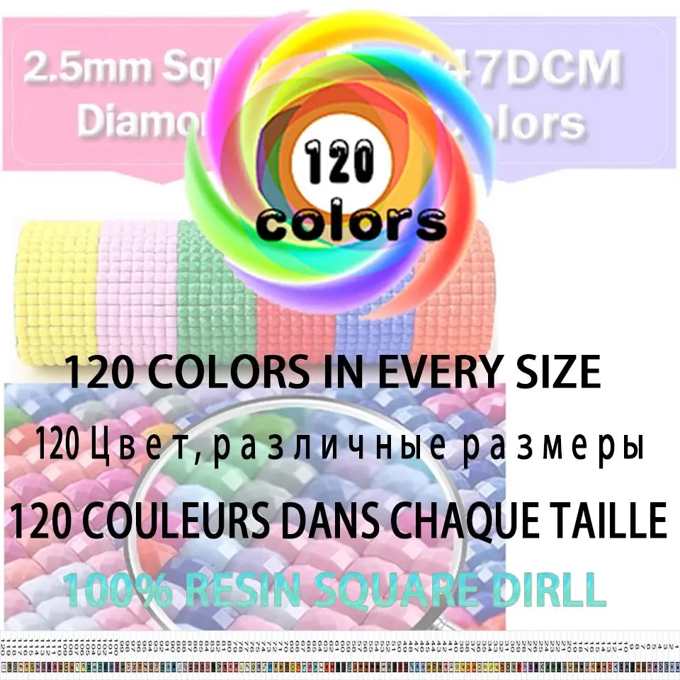 120 foto a colori trapano in resina personalizzato 5D fai da te velluto tela pittura diamante privato personalizzato punto croce mosaico ricamo Decor