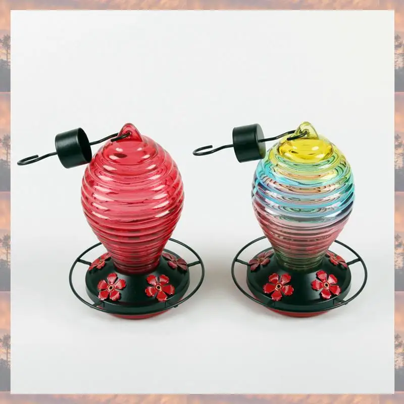 

2025 Trend Bird Waterer Bird Feeder Anti-Ant Hook Stained Glass Feeder Suitable For Outdoor Hanging
