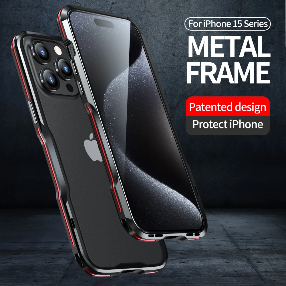 Metal Frame For iPhone 15 Pro Max Plus Protective Armor Anti Shock Lightweight Shockproof