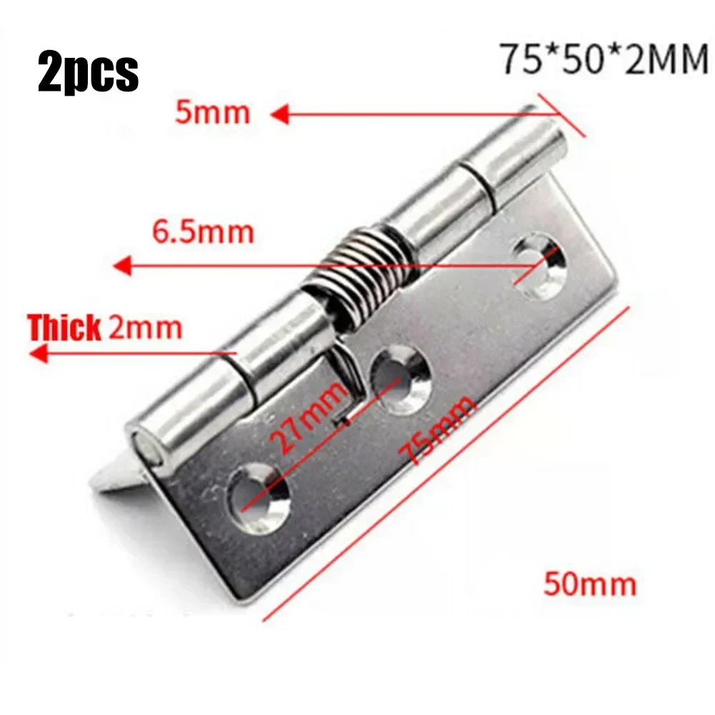 2pcs Self Closing Spring Door Hinge Stainless Steel Hardware 1/1.5/2/2.5/3/4Inch For Windows Cabinets Jewelry Boxes