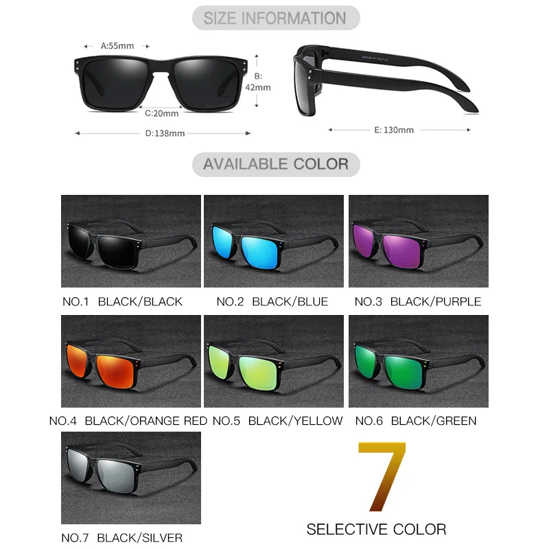 KDEAM 2025 Polarized Classic Square Sports Sunglasses for Men and Women Multi-color Colorful Outdoor Cycling Sun Glasses UV400