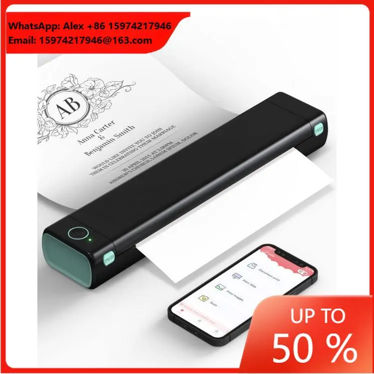Portable Printer Wireless Suitable For Travel M08f-a4 Bt Thermal Printer Suitable For Mobile Office