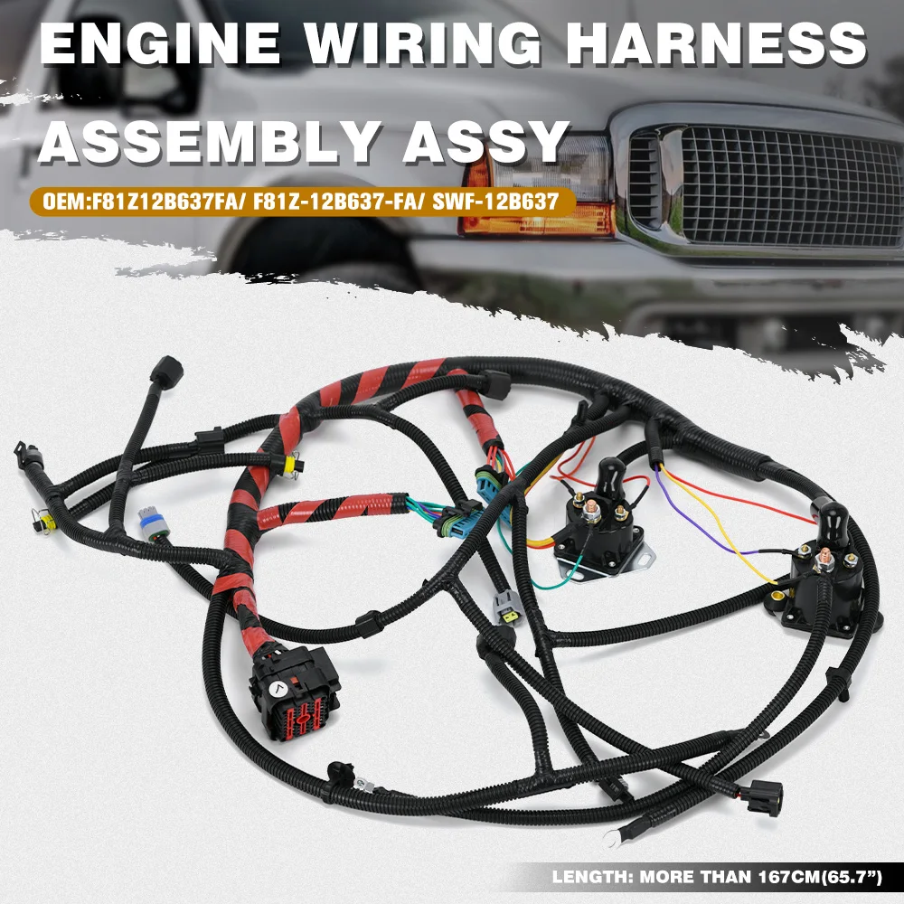 Engine Wiring Harness Assembly ASSY For 02-03 Ford Excursion/ F-250/ F-350/ F-450/ F-550 F81Z12B637EA/ F81Z-12B637-EA