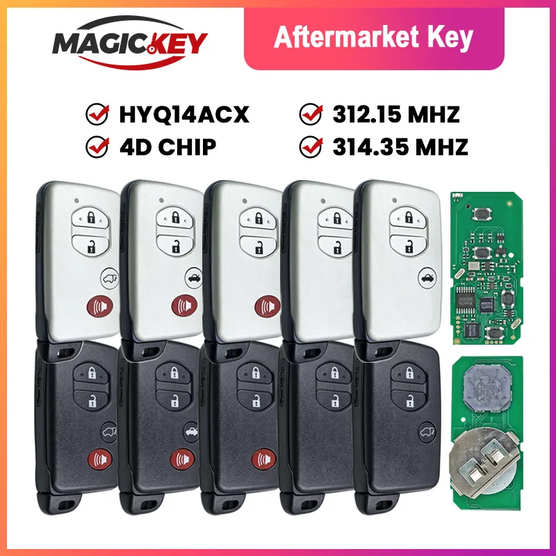 

HYQ14ACX 271451-5290 4D Chip 312/314MHz Car Remote Key For Toyota Venza Prado Prius C Prius V 4Runner Reiz RAV4 Highlander