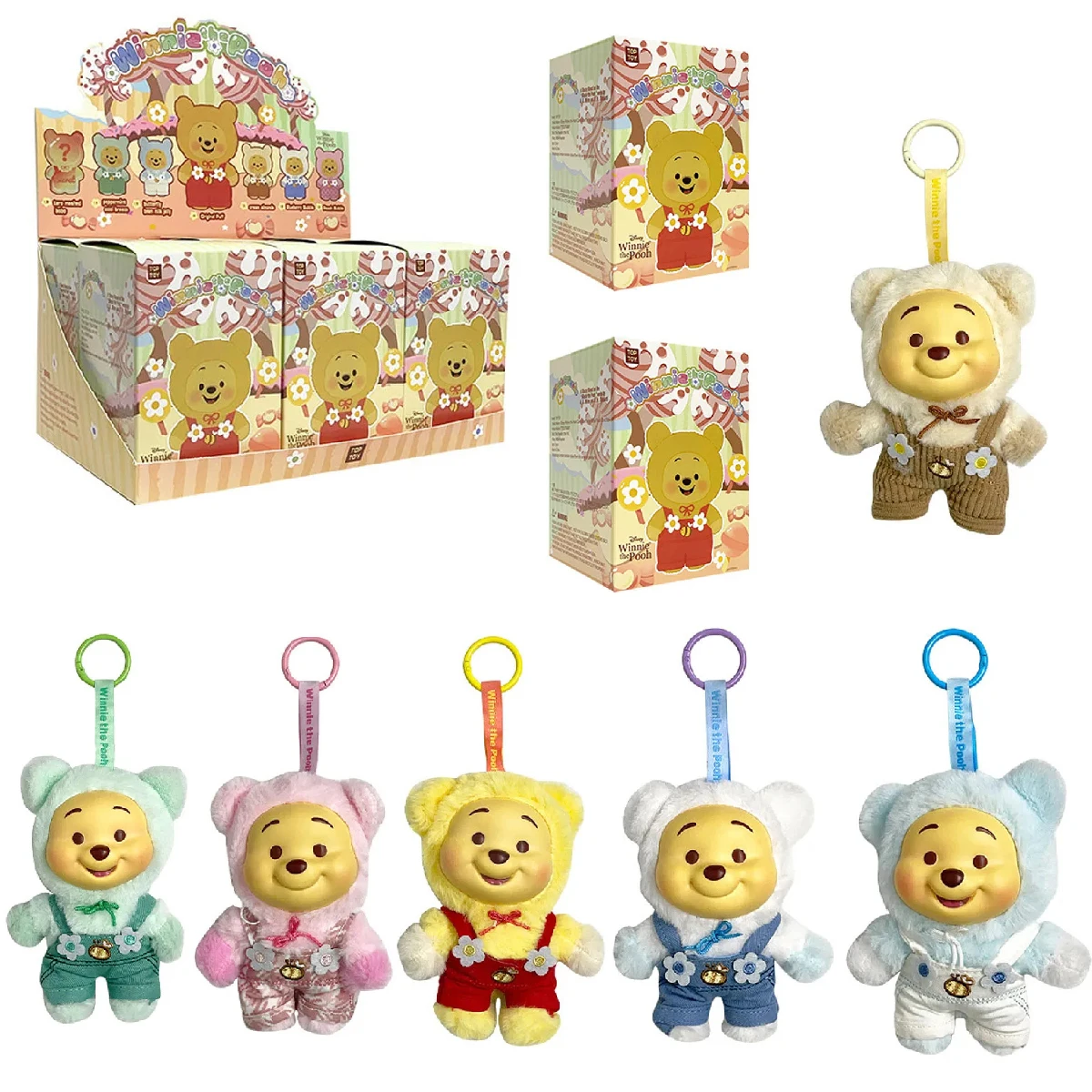 

Miniso Винни-Пух, конфетная серия, слепая коробка, милый виниловый кулон для лица, кукла-медведь Pupu, модная трендовая игрушка, рождественский подарок