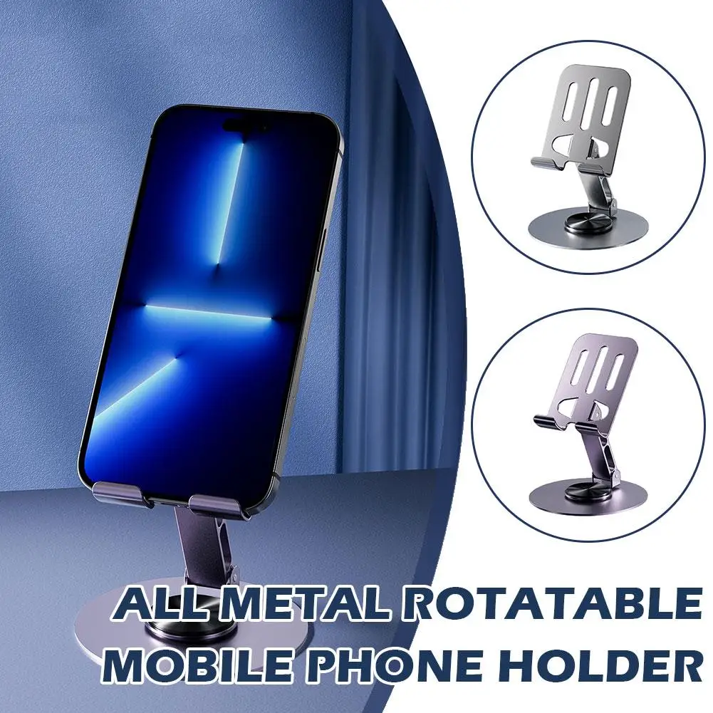 All Metal Aluminum 360 Rotation Tablet Holder Portable Phone Universal Flexible Holder Folding IPad Stand Adjustable Mobile N7S3