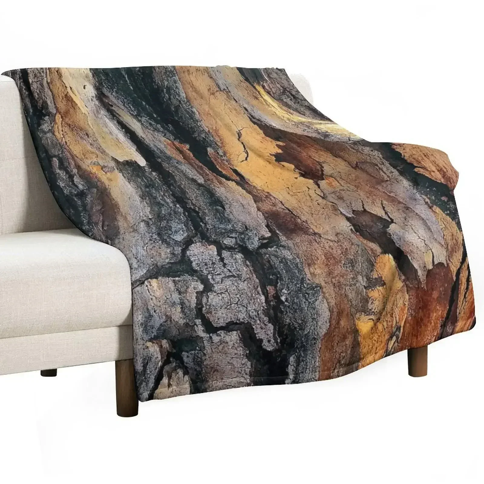 Ruggedly Handsome Exotic Tree Bark Art Photo Throw Blanket Beautifuls Comforter Vintage Warm for babies Thermal Blankets