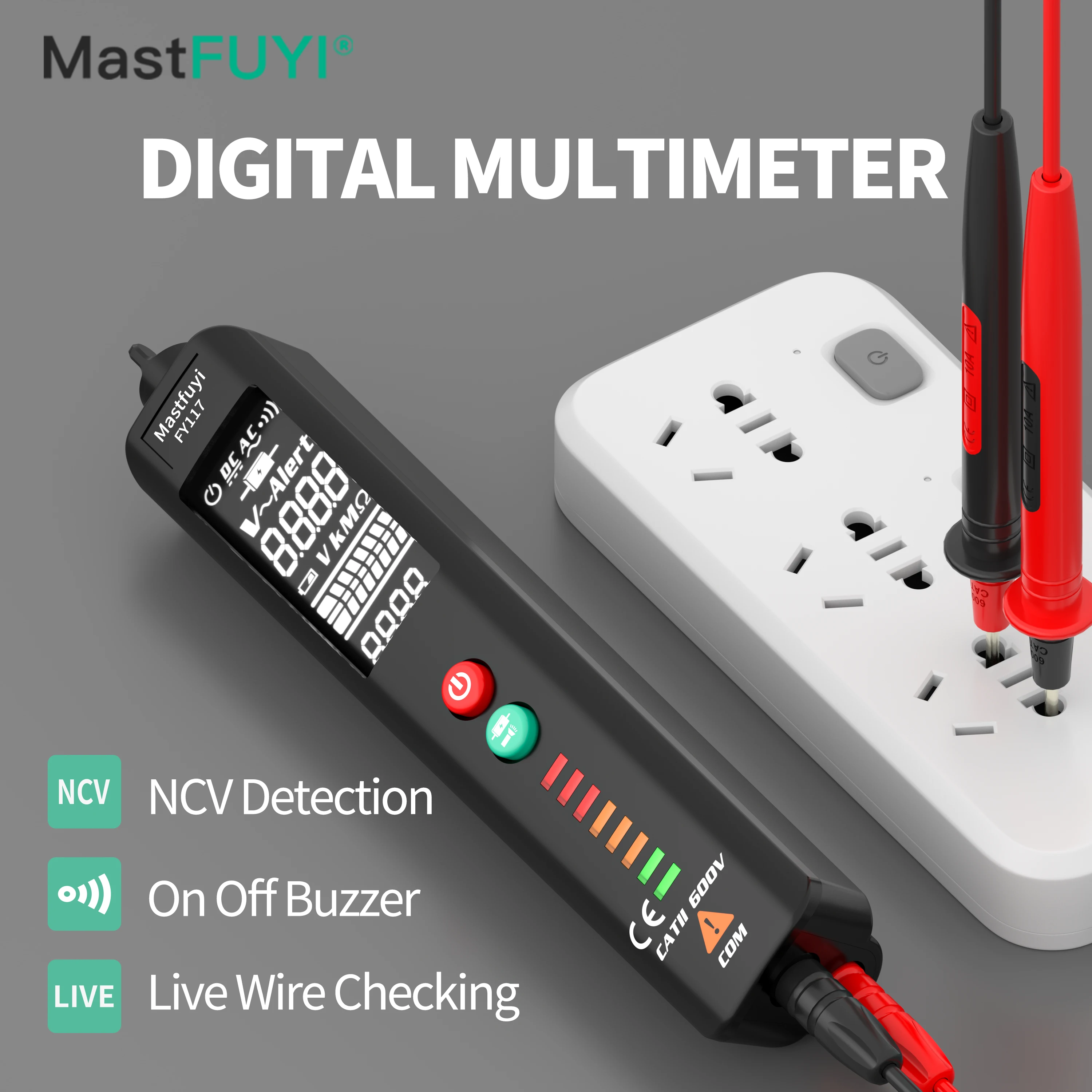 pen tipo multimetro digital testador de tensao alta sensibilidade automatico inteligente eletrico ac dc frequencia ohm mastfuyi fy117 01