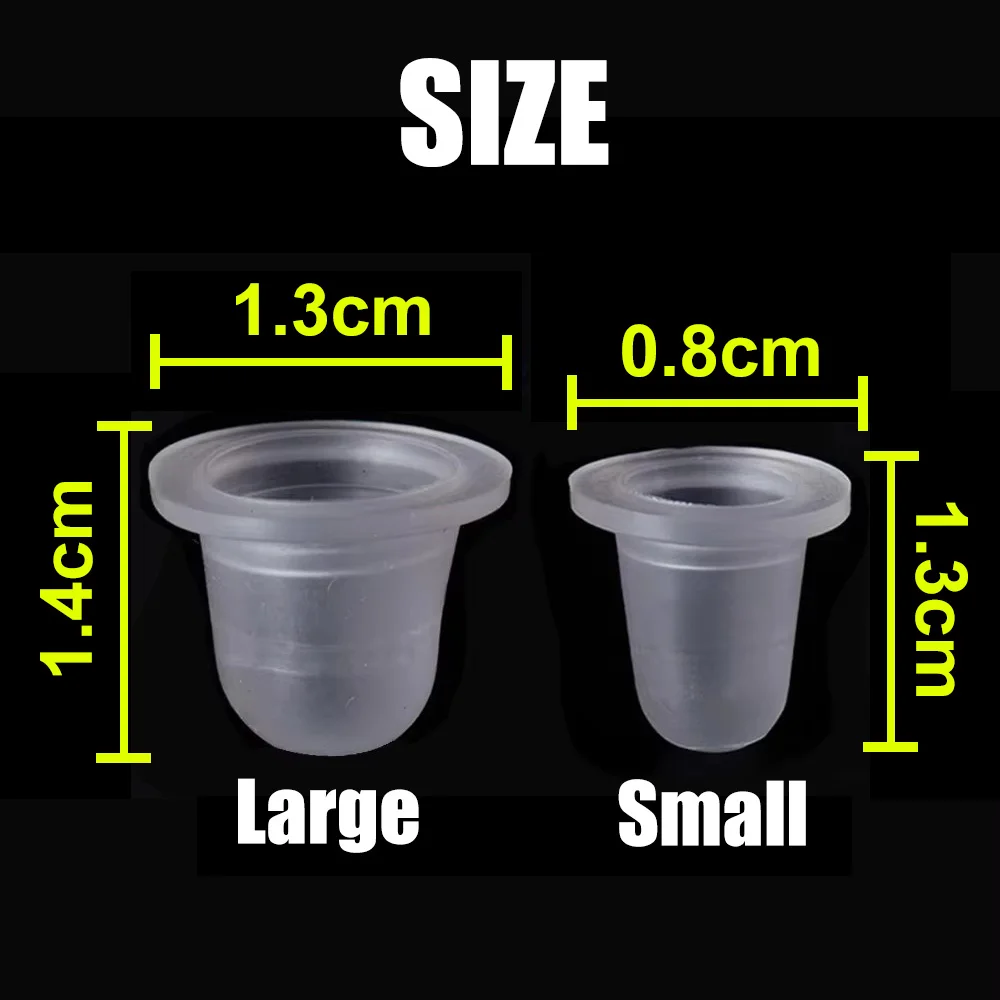 1000/500/100 قطعة سيليكون الوشم الحبر الكؤوس المتاح الوشم الحبر قبعات الوشم الصباغ الحاويات ل تجميل دائم اكسسوارات #2