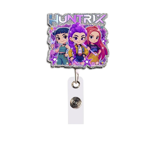 Cartoon Korean Singer Cute Pop Hu Card Holder Keychain Work Card Badge Holder Bus School Student Card Case Accessories