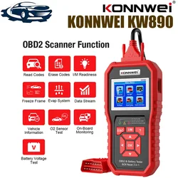 KONNWEI KW890 Tester baterii skaner samochodowy, funkcja specjalnego resetowania oleju 3 w 1, odczyt i usunięcie kodów błędów/KW880/KW510/KW600