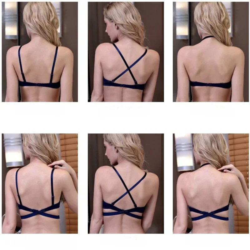 Seamless Deep V Lingerie Sexy Push Up Bra U Backless Bras Women Wedding Underwear Sport Yoga Low Cut Open Back Dresses Invisible