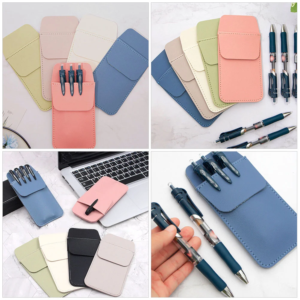 Medical Pencil Case Pocket Protector Sleeve Coat Double Pouch Organizer for Men Shirt Pu Clips Teachers