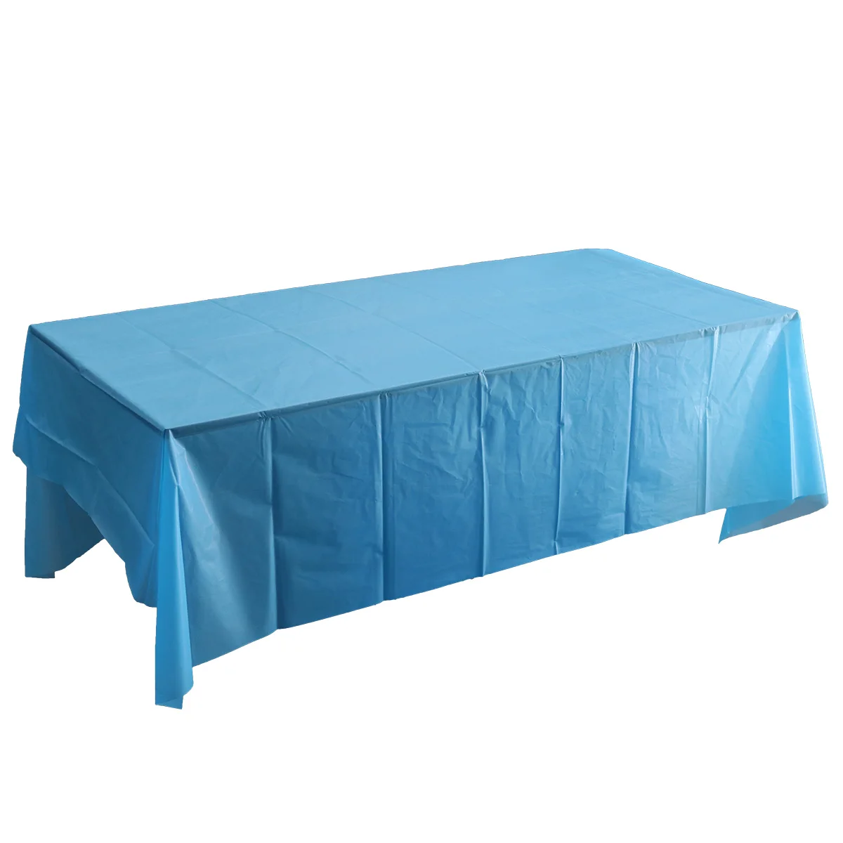 

Eco-Friendly Tablecloth Pure Color Disposable Waterproof Plastic Protector Cover for Picnic Banquet Event Party 137x183cm (Blue)