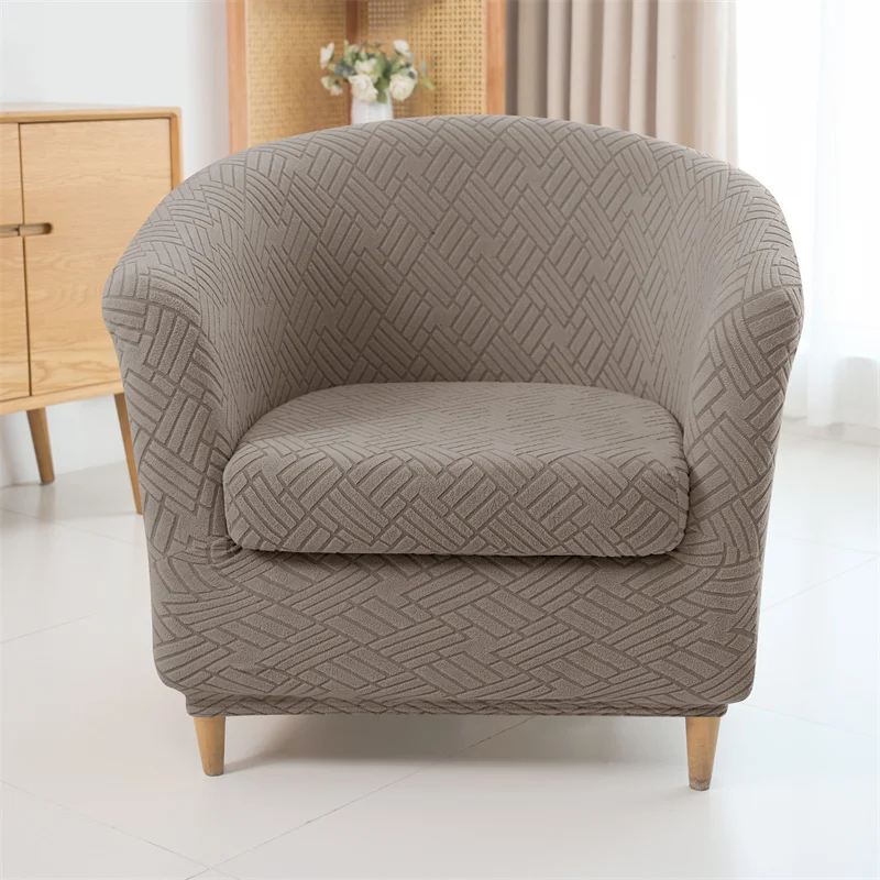 2pcs/set Jacquard Club Tub Chair Cover with Cushion Cover Elastic Armchair Slipcover Non Slip Couch Cover Furniture Protector image 3
