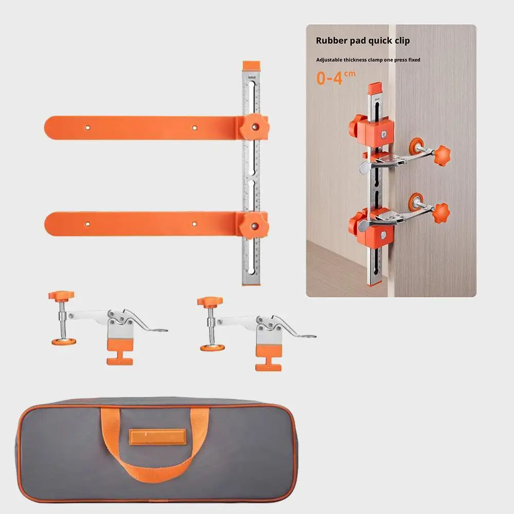 Magnetic Drawer Alignment Tool One Press Adjustable Fixture Universal Cabinet Installer with Reversible Rails for Wood Plywood