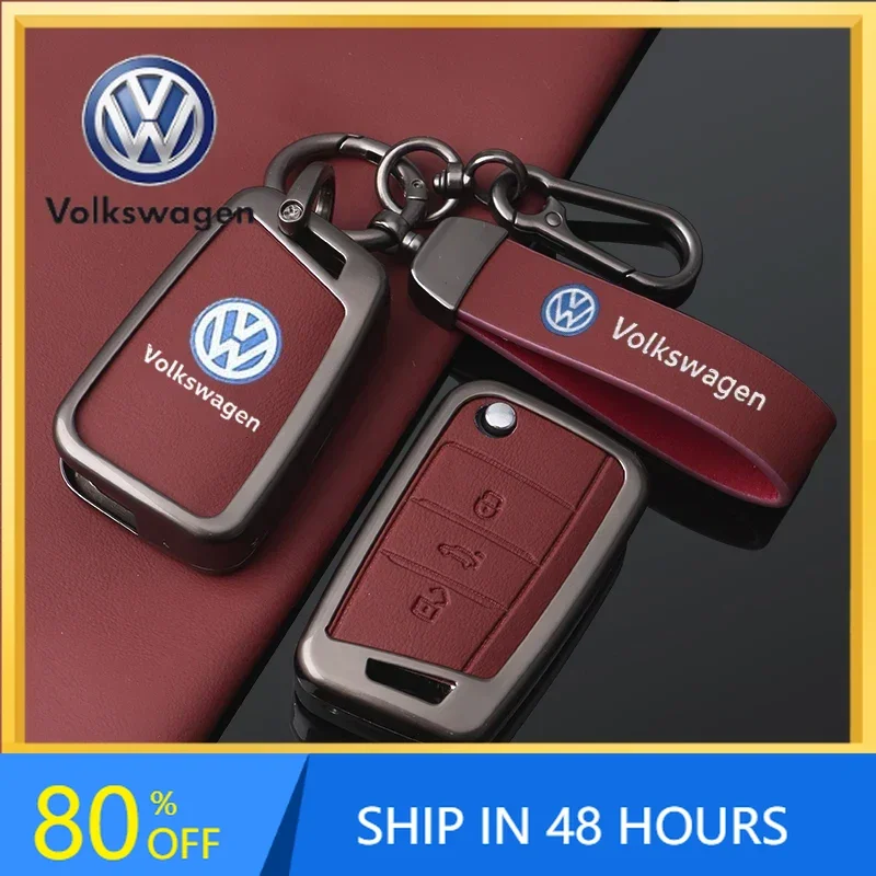 

2026 Hot For VW VOLKSWAGEN 3 Buttons Zinc Alloy Car Key Case Cover Fob For VW Volkswagen Golf 7 MK7 Tiguan MK2 For SEAT Ateca Le