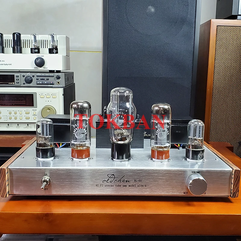 Oldchen EL34 Vacuum Tube Amplifier 10w*2 High Power Bluetooth 5.0 Handmade Class A Amplifier Audio Home Theatre HIFI Amp