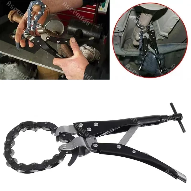 1Pcs Heavy Duty Chain Pipe Cutter Locking Pliers Car Exhaust Pipe Cutting Max Cutting Diameter 80mm