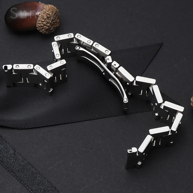 الفولاذ المقاوم للصدأ حزام ساعة اليد ل كارتييه تانك خزان Lun الرصيف مفتاح برميل نبيذ مقاوم للعرق الرجال النساء حزام الساعات اكسسوارات 20 23 مللي متر