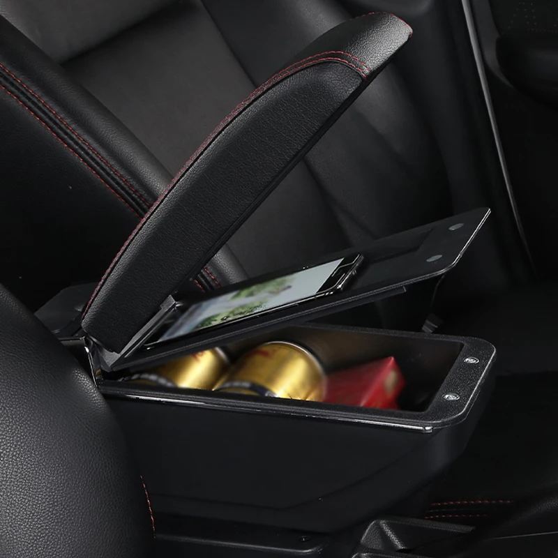 For Renault Duster Car Armrest Box Center Console Storage with Cup Holder No Drilling Car Retrofit Part