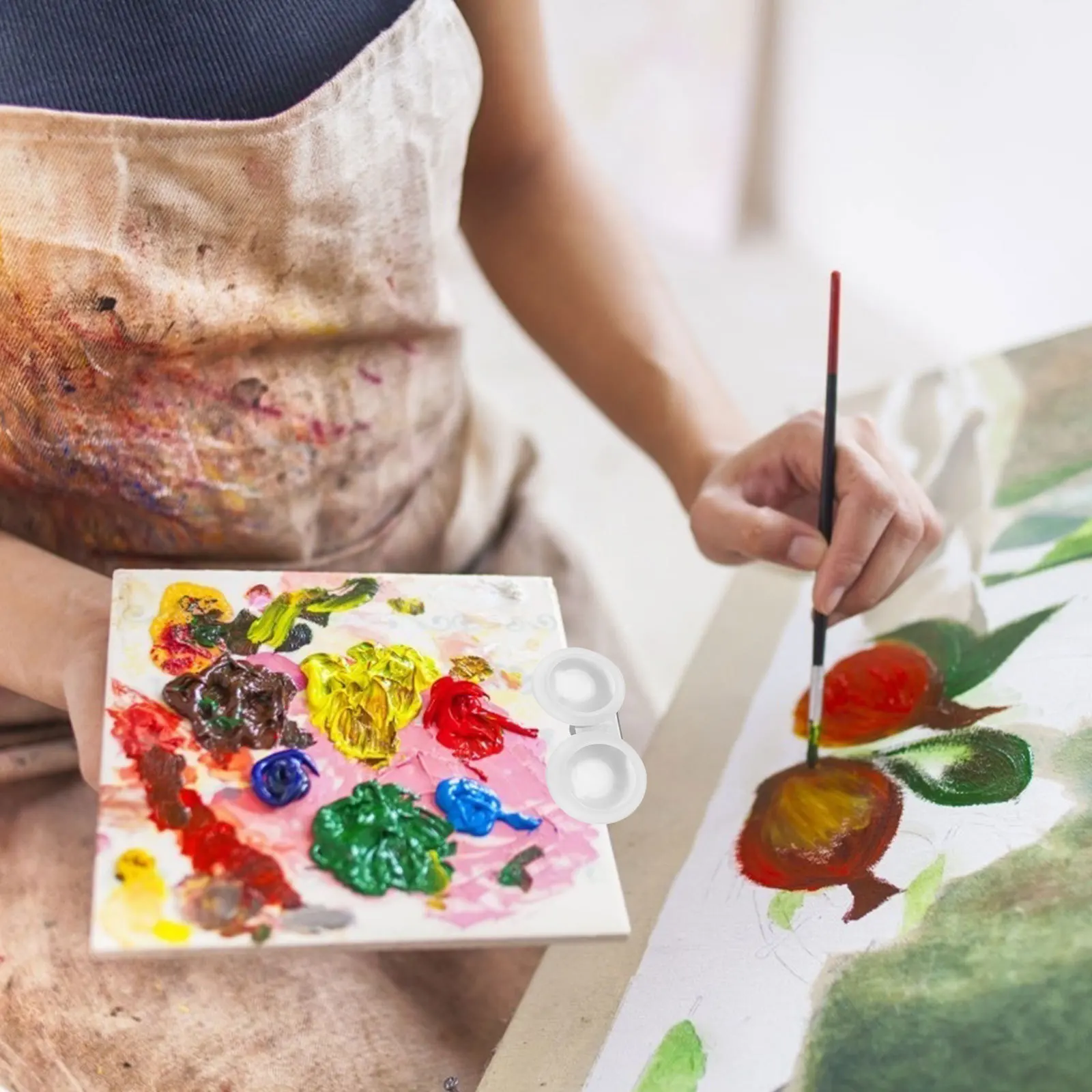 

Double Spout Paint Can Brush Washing Pot For Color Mixing Painting Supplies Container Artist Brush Washer Art Class Tool