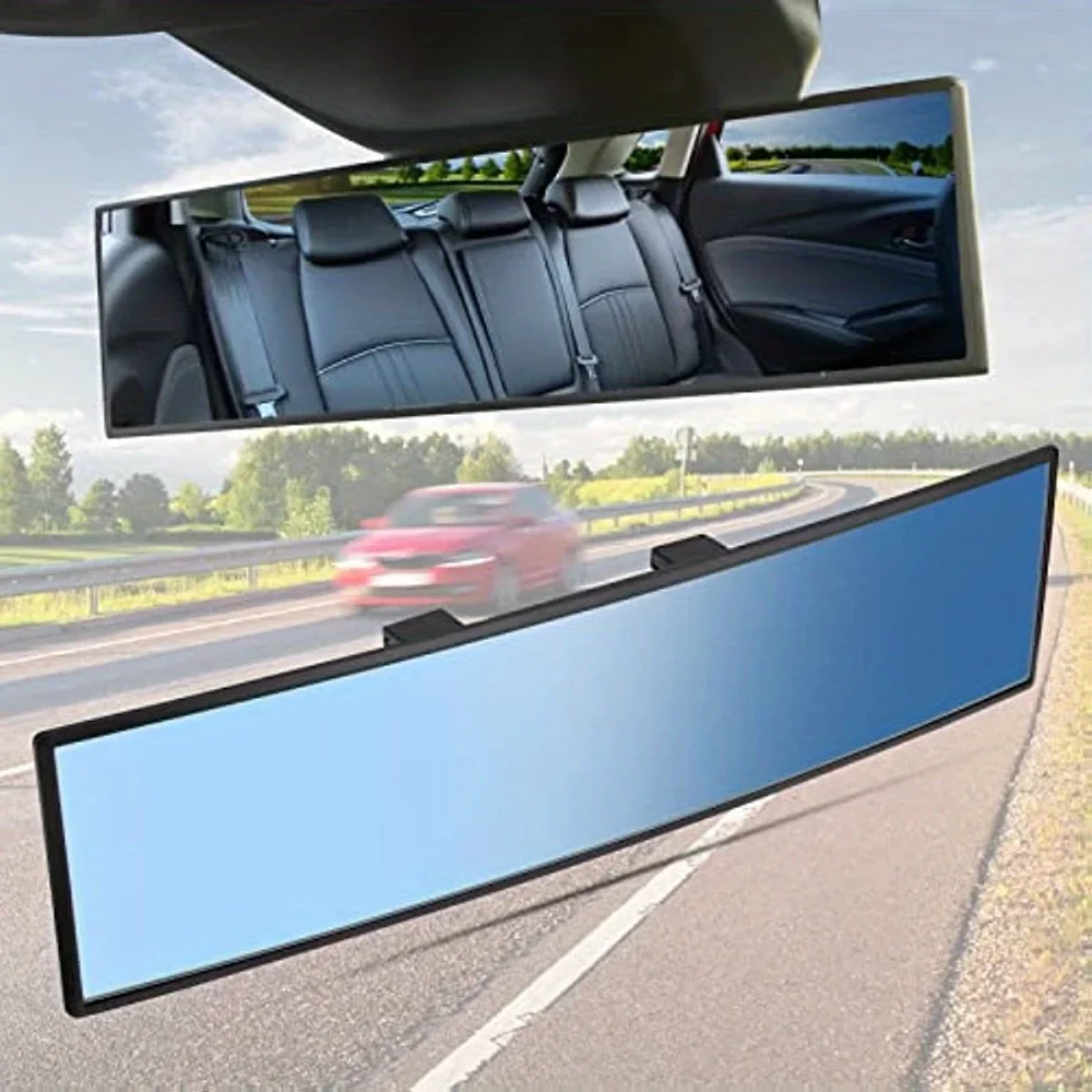 285MM Wide Convex Interior Clip On Rear View Mirror Universal Anti Glare Anti-fog Panoramic Rear View Mirror Clear Curved Mirror
