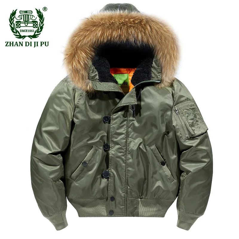 Winter Military Tactical Jackets Men Thick Fur Collar Windproof Puffer Bomber Jacket Parkas N2B Outdoor Windbreaker Outwear Coat