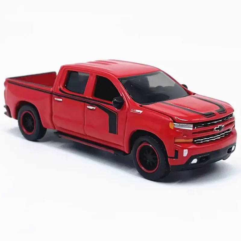 دييكاست AW 1/64 مقياس 2019 سيلفرادو LTZ Z71 شاحنة بيك اب الأحمر محاكاة سبيكة سيارة نموذج جمع عرض لعبة مزخرفة هدية