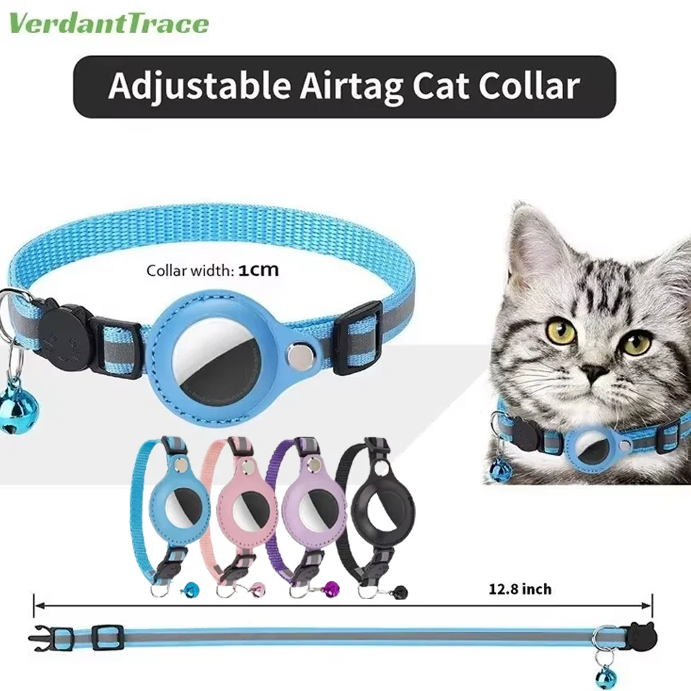 

VerdantTrace Airtag Case Collar Protective Case for Anti Lost Locator Tracker Dog Cat Accessories Reflective Pet Collar Supplies