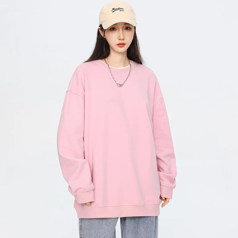 Autumn Oversized Purple Sweatshirts for Women Casual Streetwear Hoodies Women 2024 Female Long Sleeve Crewneck Pullovers Tops