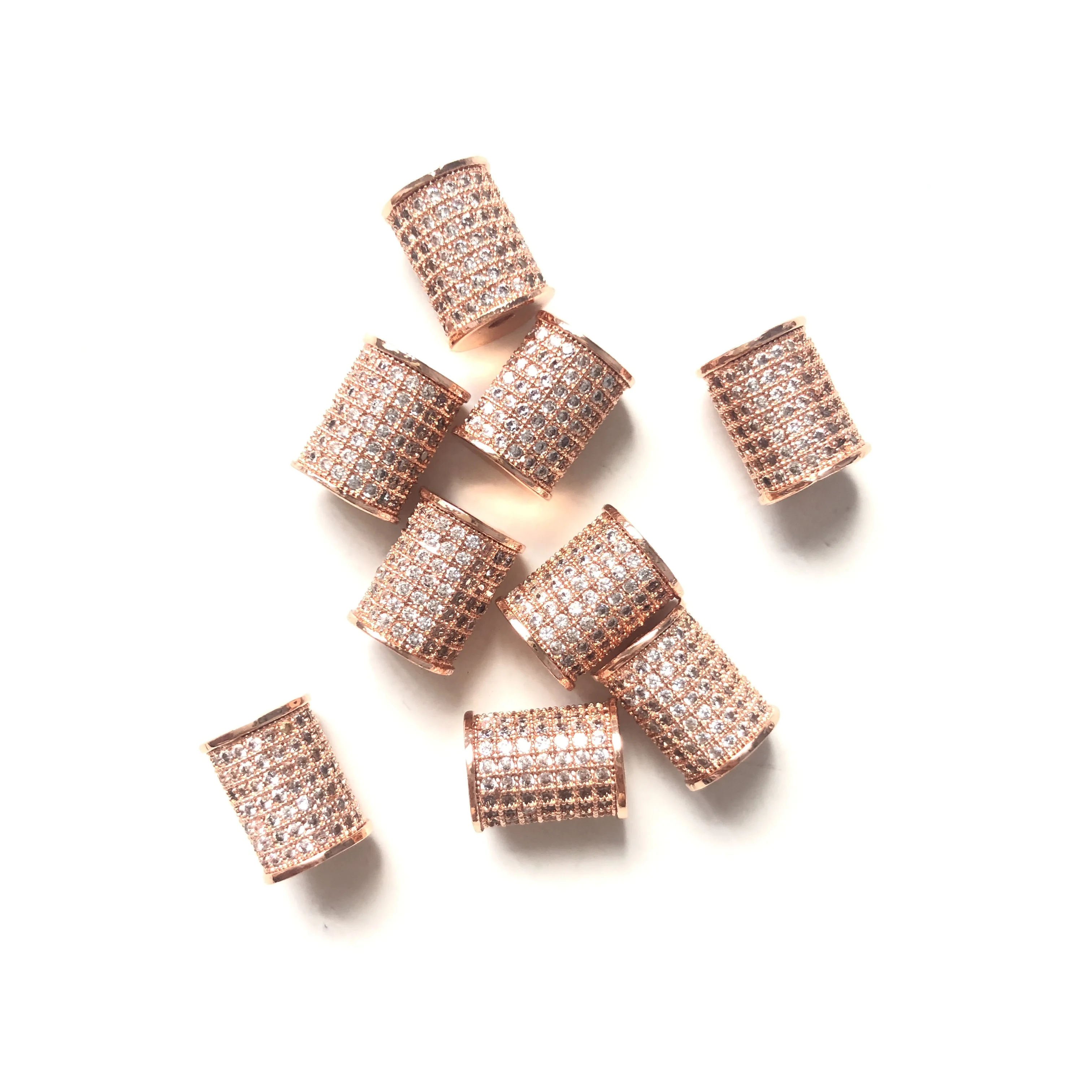 10pcs/lot 10mm Cylinder Wheels Spacers Beads for Women Bracelet Girl Necklace Making Copper Jewelry Accessory Findings Wholesale