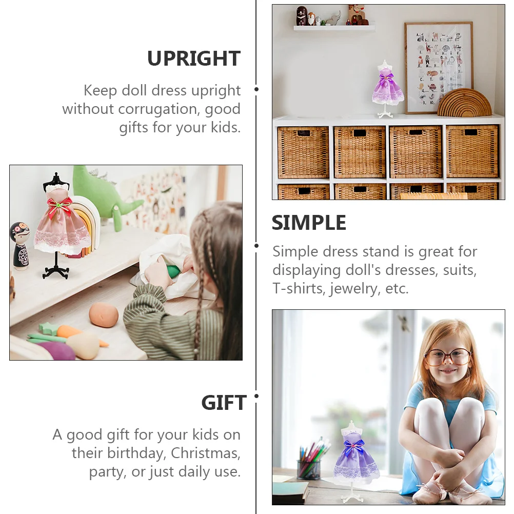 

4pcs Display Stand Plastic Mini Mannequin Rack For Clothes Jewelry Clothing Holder Kids Gift Decor Accessory