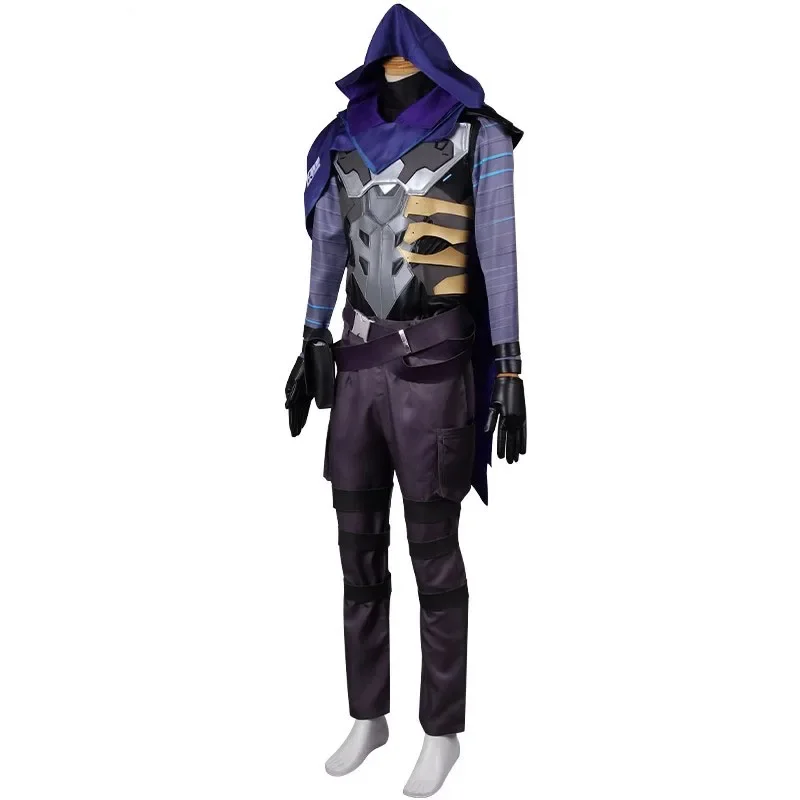 ROLECOS Men Omen Blue Combat Outfit, Cool Themed Costume, Full Set for Halloween Carnival Comic Con Role Play