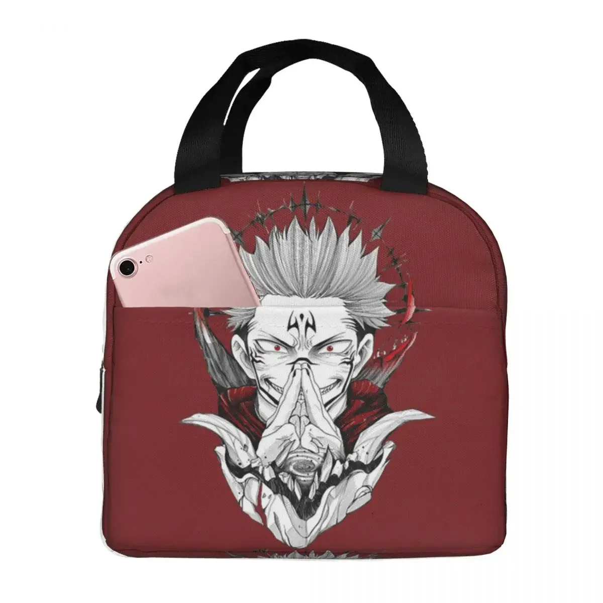 Jujutsu Kaisen Sukuna Insulated Lunch Bag Thermal Bag Lunch Container Anime Manga Large Tote Lunch Box Food Storage Bags School