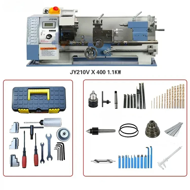 210x400 Metal Lathe Machine 8x16 Veritable Speed Bench Lathe Machine Small Mini Manual Lathe