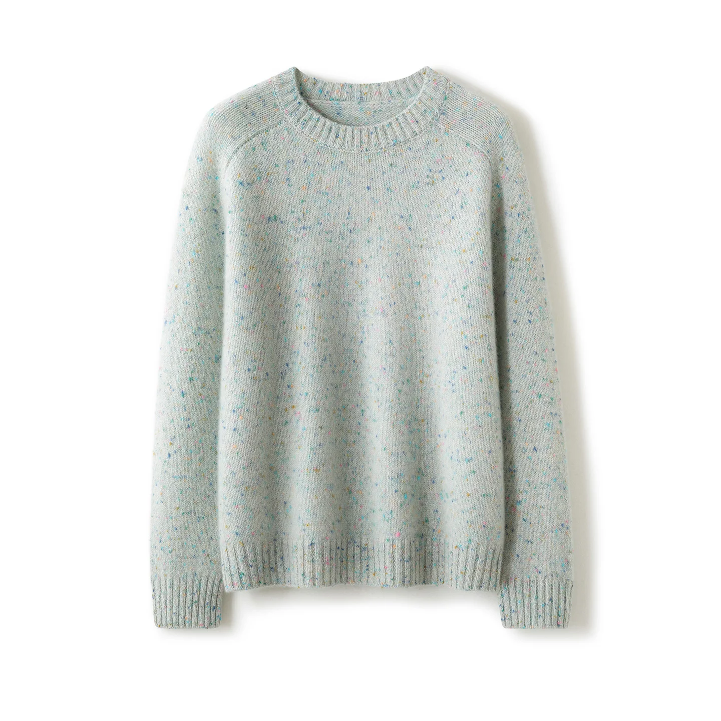 100% Pure Cashmere Women's Round-Necked Sweater with Colorful Dots, Saddle-Shaped Shoulder, Loose Fit, High-End, Thick Fabric - view 5