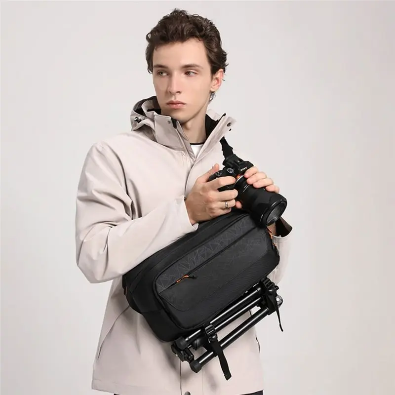 ABJF-Camera Sling Bag, DSLR Compact Camera Shoulder Bag Crossbody With Tripod Strap, Photography Bag Case Purse