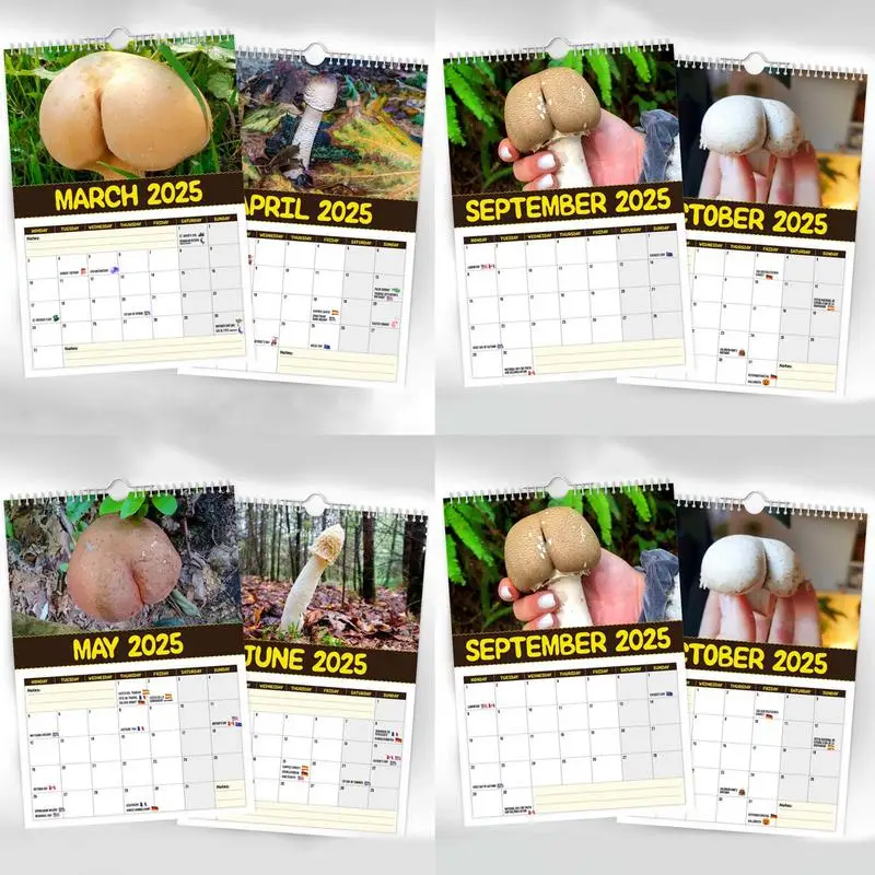 Mushrooms Calendar 2025 Monthly Mushrooms Images Calendar Thick & Sturdy Paper Calendar Organizing & Planning