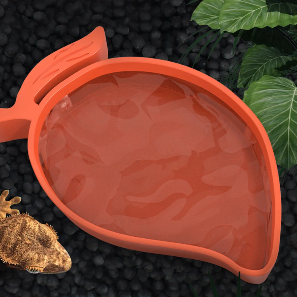 

Reptile Feeder Gecko Food Bowl Reptile Bowl Plastic Decorative Crawler Plate Water Dish Terrarium Supplies Pet NW38